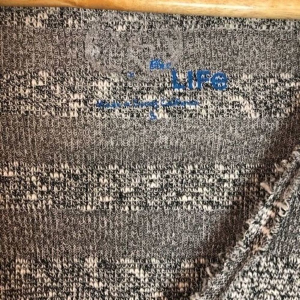 Blue Life V-Neck Grey Stripe Sweater Dress Small - Picture 8 of 9